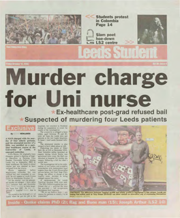Murder Charge for Uni Nurse Ex-Healthcare Post-Grad Refused Bail Suspected of Murdering Four Leeds Patients
