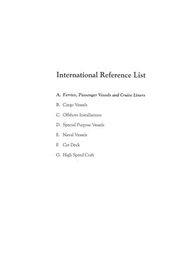 International Reference List