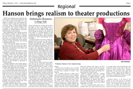 Hanson Brings Realism to Theater Productions