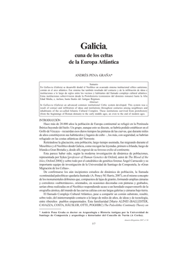 GALICIA, CUNA DE LOS CELTAS DE LA EUROPA ATLÁNTICA Galicia, Cuna De Los Celtas De La Europa Atlántica