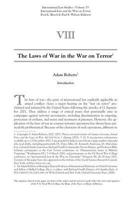 The Laws of Wars in the War on Terror