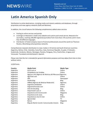 Latin America Spanish Only