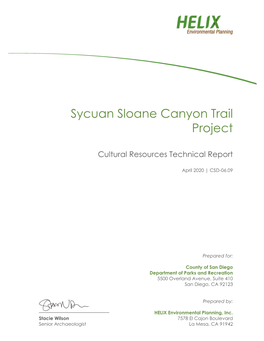 Sycuan Sloane Canyon Trail Project