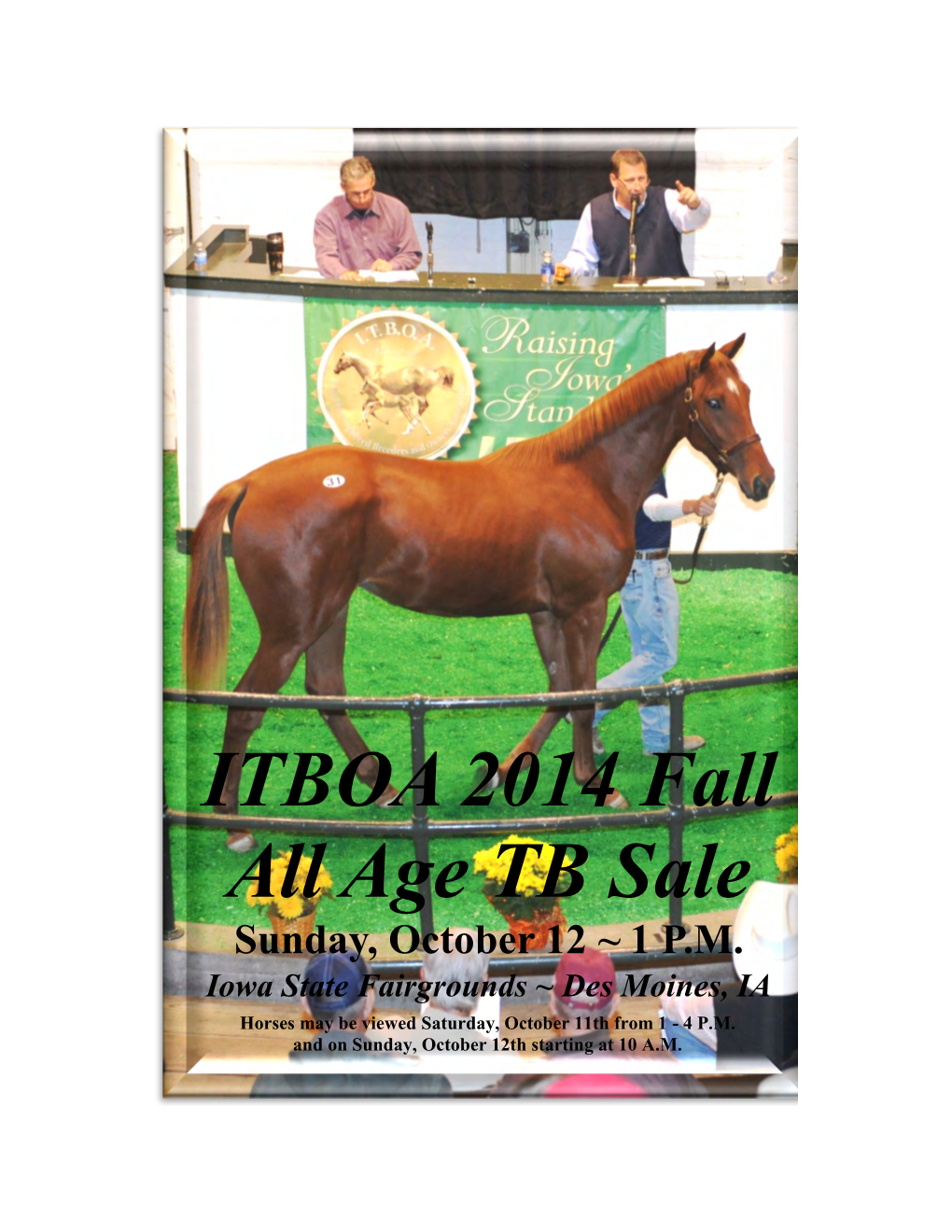 ITBOA 2014 Fall All Age TB Sale Sunday, October 12 ~ 1 P.M