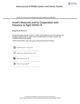 Israel's Measures and Its Cooperation with Palestine to Fight COVID-19