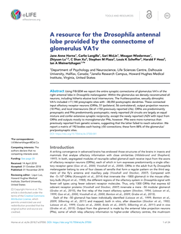 A Resource for the Drosophila Antennal Lobe Provided by The
