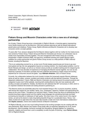 Fiskars Group and Moomin Characters Enter Into a New Era of Strategic Partnership