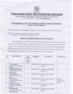Travancore Devaswom Board D Evasw