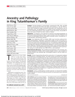 Ancestry and Pathology in King Tutankhamun's Family