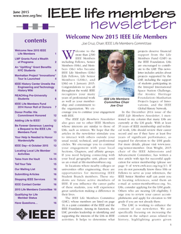Contents Welcome New 2015 IEEE Life Members