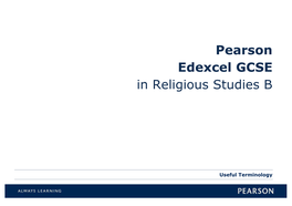 Pearson Edexcel GCSE in Religious Studies B