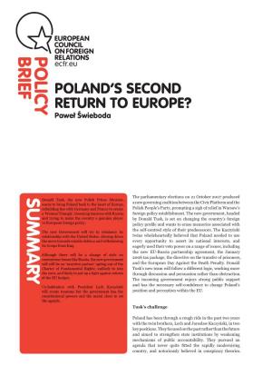 Poland's Second Return to Europe?