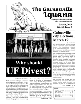 The Gainesville Iguana a Progressive Newsletter and Events Calendar March, 2019 Vol
