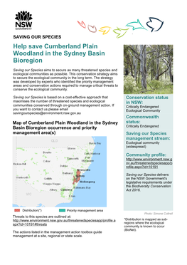 Cumberland Plain Woodland in the Sydney Basin Bioregion Draft Strategy