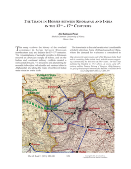 The Trade in Horses Between Khorasan and India in the 13Th – 17Th Centuries