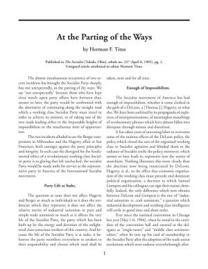At the Parting of the Ways, by Hermon Titus