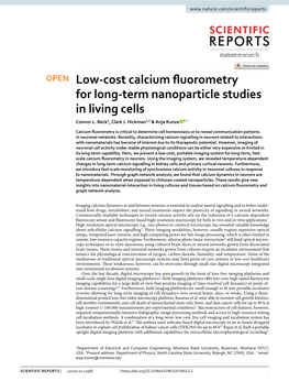 Low-Cost Calcium Fluorometry for Long-Term Nanoparticle Studies In