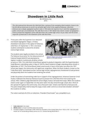 Commonlit | Showdown in Little Rock