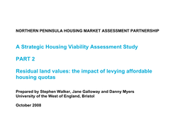Northern Peninsula Strategic Housing Viability Assessment Study Part 2