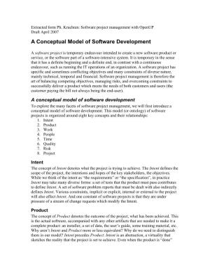 A Conceptual Model of Software Development