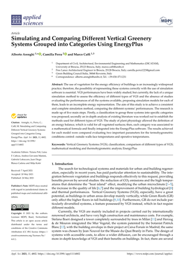 Simulating and Comparing Different Vertical Greenery Systems Grouped Into Categories Using Energyplus