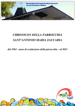 Chronicon Della Parrocchia Sant'antonio Maria Zaccaria