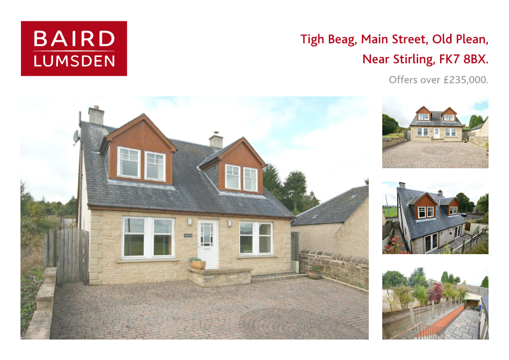 Tigh Beag, Main Street, Old Plean, Near Stirling, FK7 8BX. Offers Over £235,000