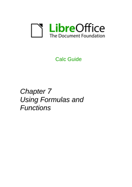 Chapter 7 Using Formulas and Functions Copyright