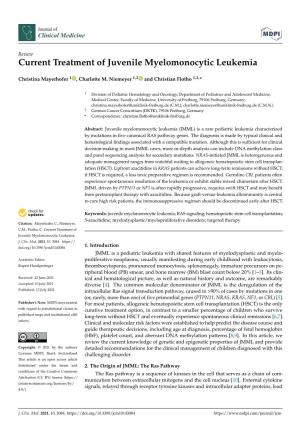 Current Treatment of Juvenile Myelomonocytic Leukemia
