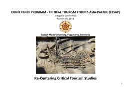 Re-Centering Critical Tourism Studies