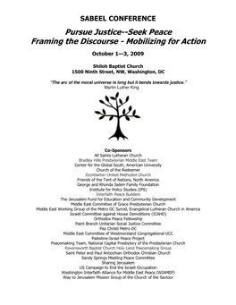 Seek Peace Framing the Discourse - Mobilizing for Action