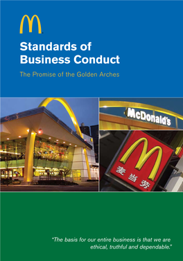 Standards of Business Conduct the Promise of the Golden Arches