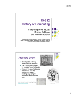 15-292 History of Computing