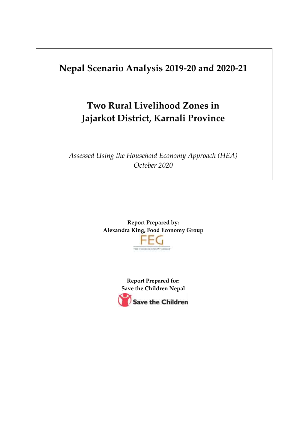 Nepal, Jajarkot District, Karnali Provice, OA Report Oct 2020