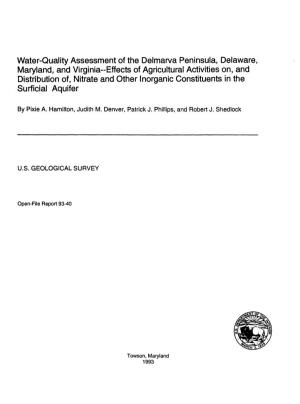 Water-Quality Assessment of the Delmarva Peninsula, Delaware