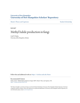 Methyl Halide Production in Fungi Gail D