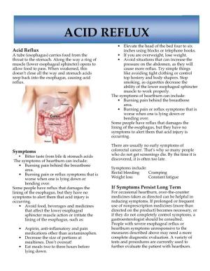Acid Reflux Fact Sheet