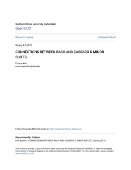 Connections Between Bach and Cassadó D Minor Suites