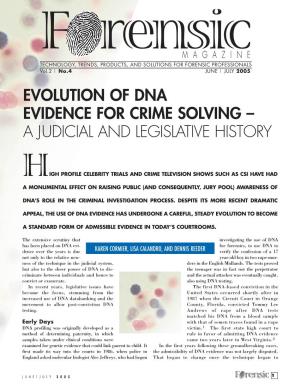 Evolution of Dna Evidence for Crime Solving – a Judicial and Legislative History