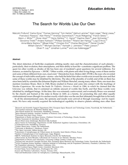 The Search for Worlds Like Our Own