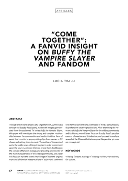 A Fanvid Insight on Buffy the Vampire Slayer and Fandom