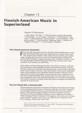 Finnish-American Music in Superiorland