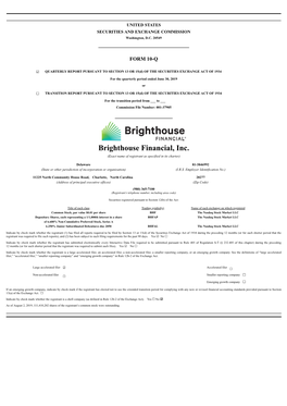 Brighthouse Financial, Inc. (Exact Name of Registrant As Specified in Its Charter)