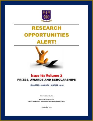 Volume 2: Prizes and Scholarships