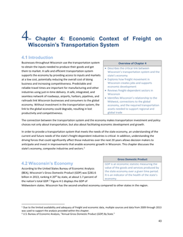 Chapter 4: Economic Context of Freight on Wisconsin’S Transportation System