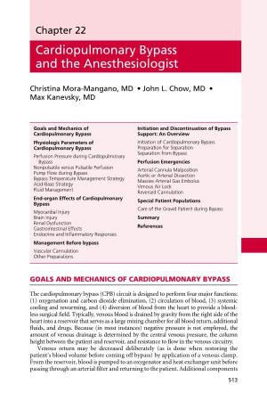 Cardiopulmonary Bypass and the Anesthesiologist