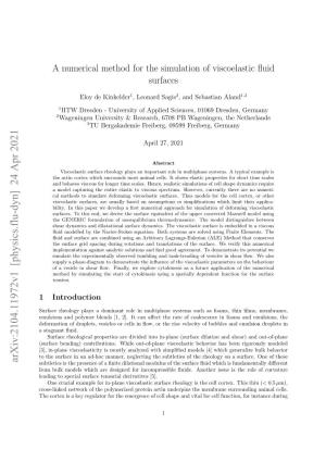 A Numerical Method for the Simulation of Viscoelastic Fluid Surfaces