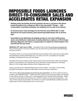 06 2020 Impossible Launches Direct-To-Consumer Sales