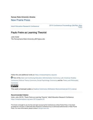 Paulo Freire As Learning Theorist