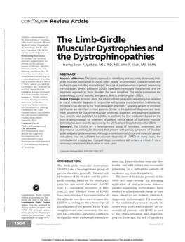 The Limb-Girdle Muscular Dystrophies and the Dystrophinopathies Review Article